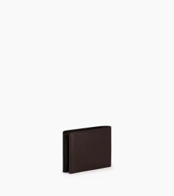 Portefeuille horizontal zippé 2 volets en cuir huilé - Brown