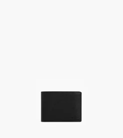 Portefeuille horizontal zippé 2 volets Charles en cuir grainé - Black