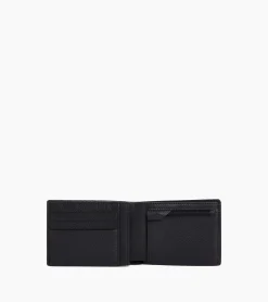 Portefeuille horizontal zippé 2 volets Charles en cuir grainé - Black Le Bleu