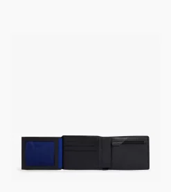 Portefeuille horizontal zippé 2 volets Charles en cuir grainé - Black Le Bleu