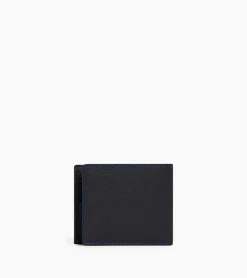 Portefeuille horizontal zippé 2 volets Charles en cuir grainé - Black Le Bleu