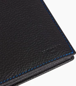 Portefeuille horizontal zippé 2 volets Charles en cuir grainé - Black Le Bleu