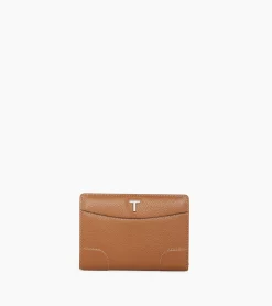 Portefeuille moyen modèle Romy en cuir grainé - Brown Tan