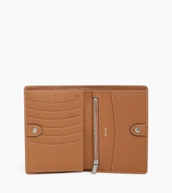Portefeuille moyen modèle Romy en cuir grainé - Brown Tan