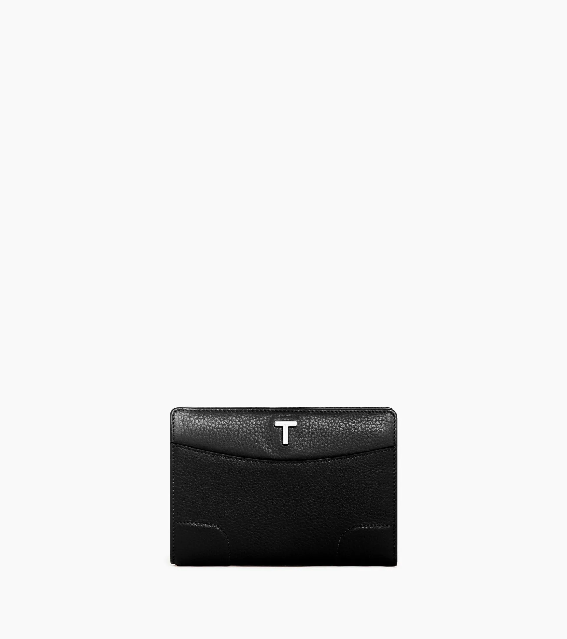 Portefeuille moyen modèle Romy en cuir grainé - Black