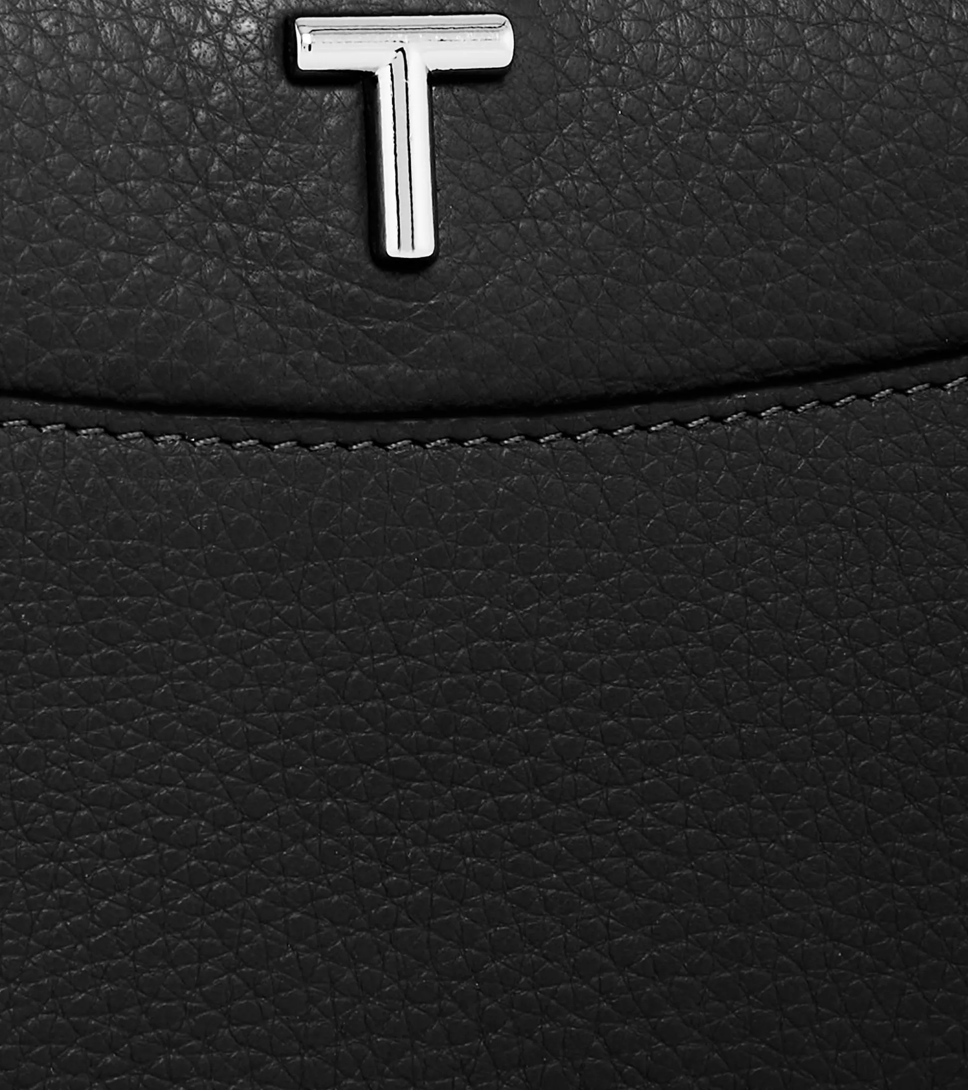 Portefeuille moyen modèle Romy en cuir grainé - Black