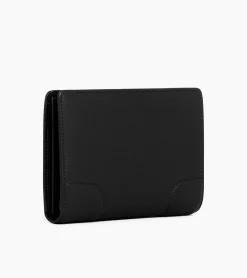 Portefeuille moyen modèle Romy en cuir grainé - Black