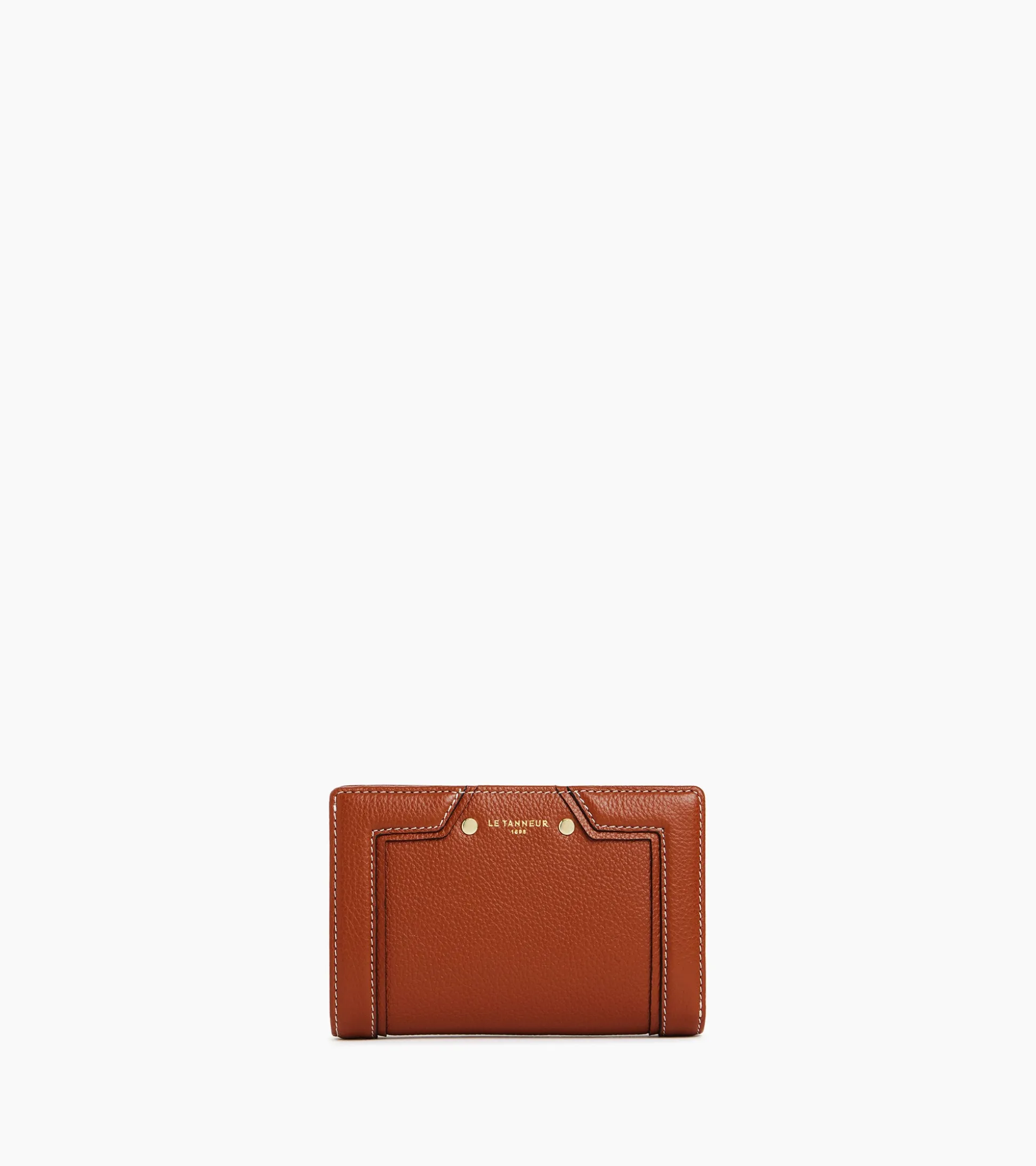 Portefeuille moyen modèle Ella en cuir grainé - Mahogany Brown