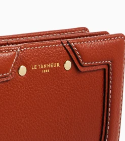 Portefeuille moyen modèle Ella en cuir grainé - Mahogany Brown