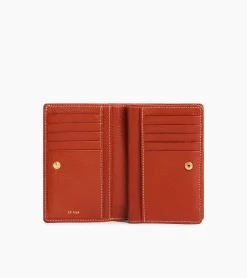 Portefeuille moyen modèle Ella en cuir grainé - Mahogany Brown