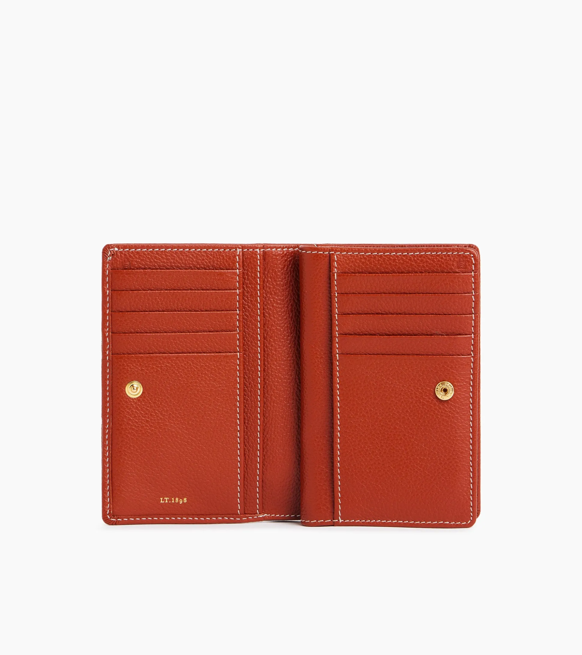 Portefeuille moyen modèle Ella en cuir grainé - Mahogany Brown