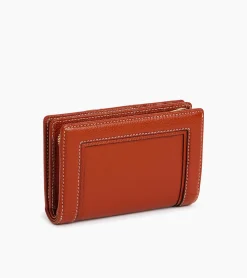 Portefeuille moyen modèle Ella en cuir grainé - Mahogany Brown