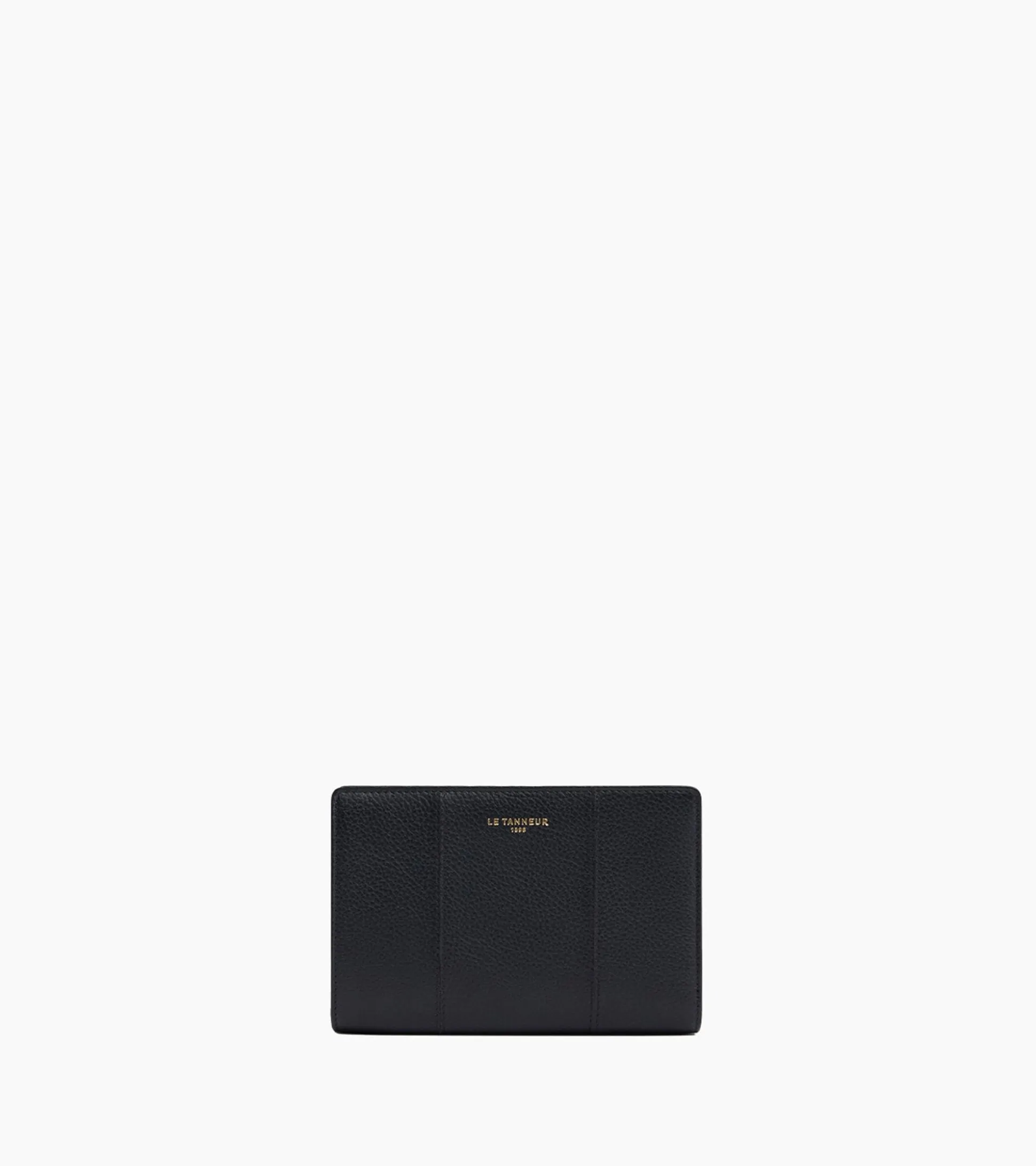 Portefeuille moyen modèle Juliette en cuir grainé - Black