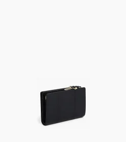 Portefeuille moyen modèle Juliette en cuir grainé - Black