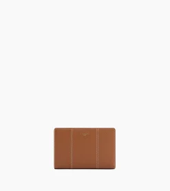 Portefeuille moyen modèle Juliette en cuir grainé - Brown Tan