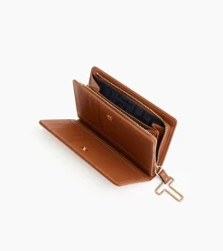 Portefeuille moyen modèle Juliette en cuir grainé - Brown Tan