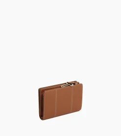 Portefeuille moyen modèle Juliette en cuir grainé - Brown Tan