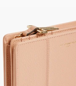 Portefeuille moyen modèle Juliette en cuir grainé - ROSE POUDRE