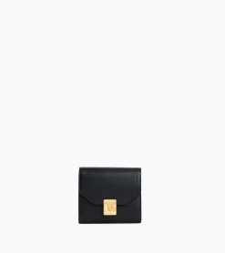 Portefeuille Rose en cuir lisse - Black