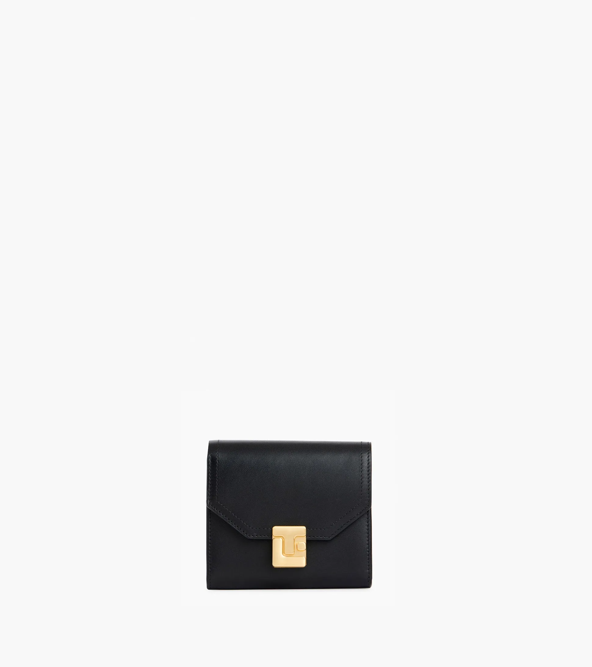 Portefeuille Rose en cuir lisse - Black