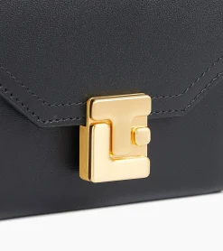 Portefeuille Rose en cuir lisse - Black