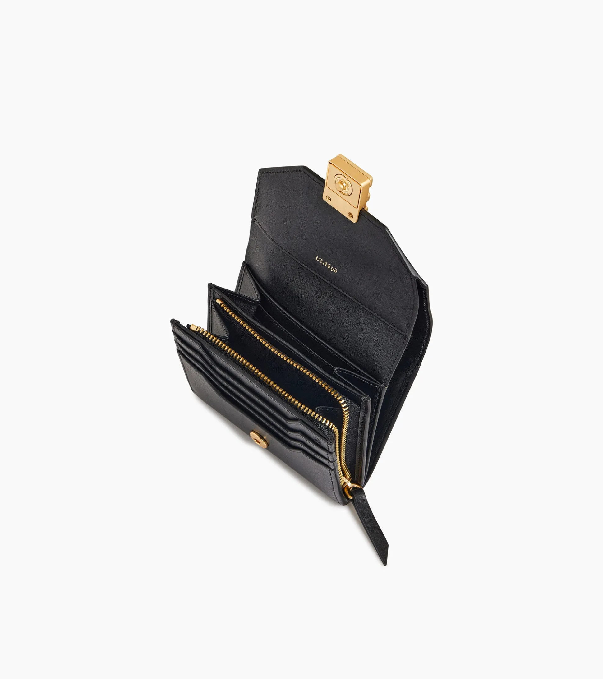 Portefeuille Rose en cuir lisse - Black