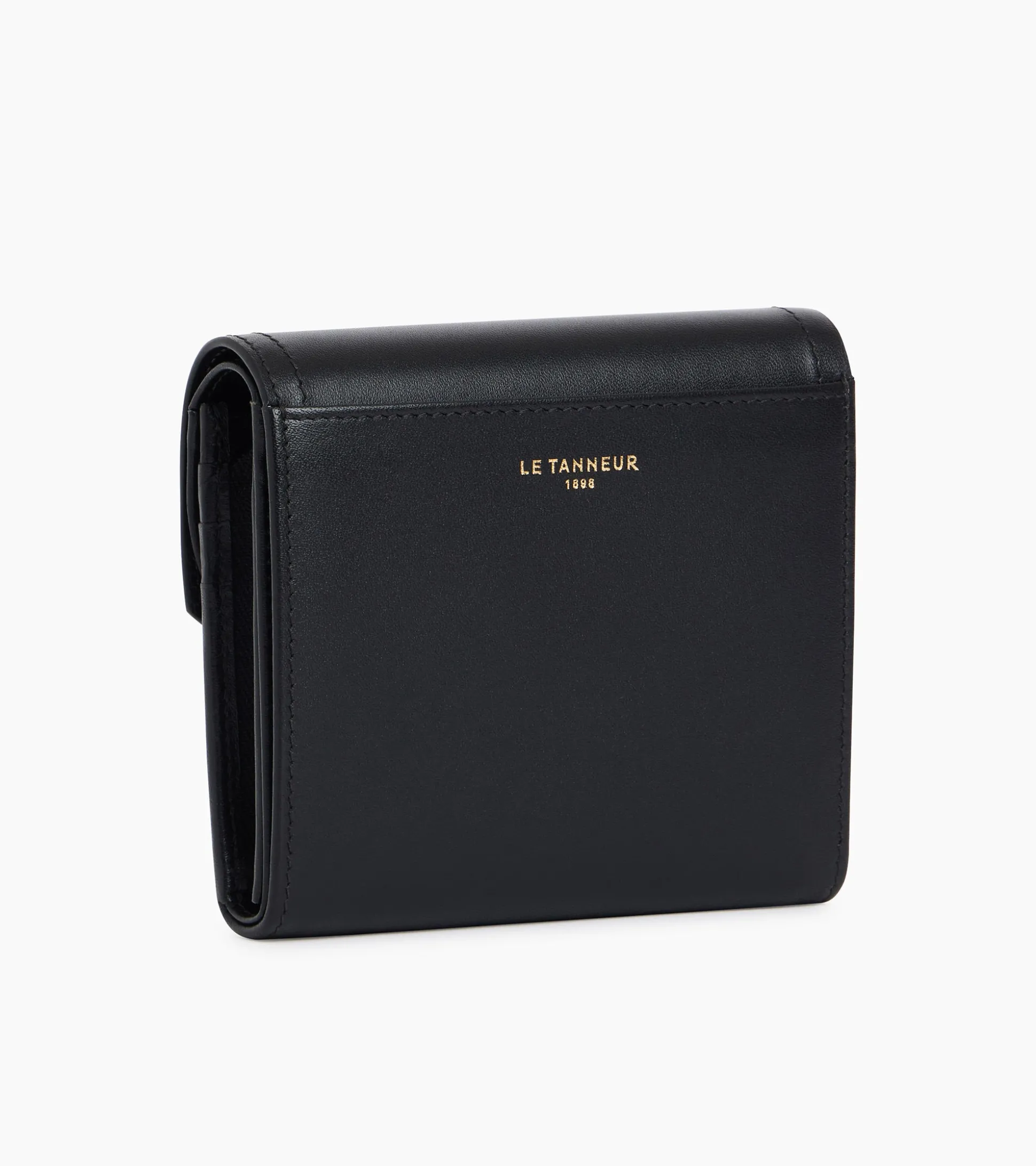 Portefeuille Rose en cuir lisse - Black