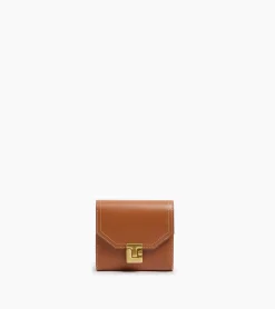 Portefeuille Rose en cuir lisse - Brown Tan