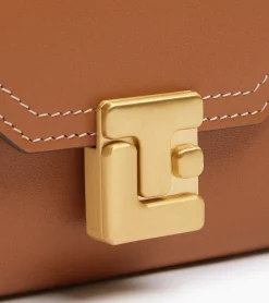 Portefeuille Rose en cuir lisse - Brown Tan