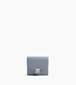 Portefeuille Rose en cuir lisse - BLEU ARGILE