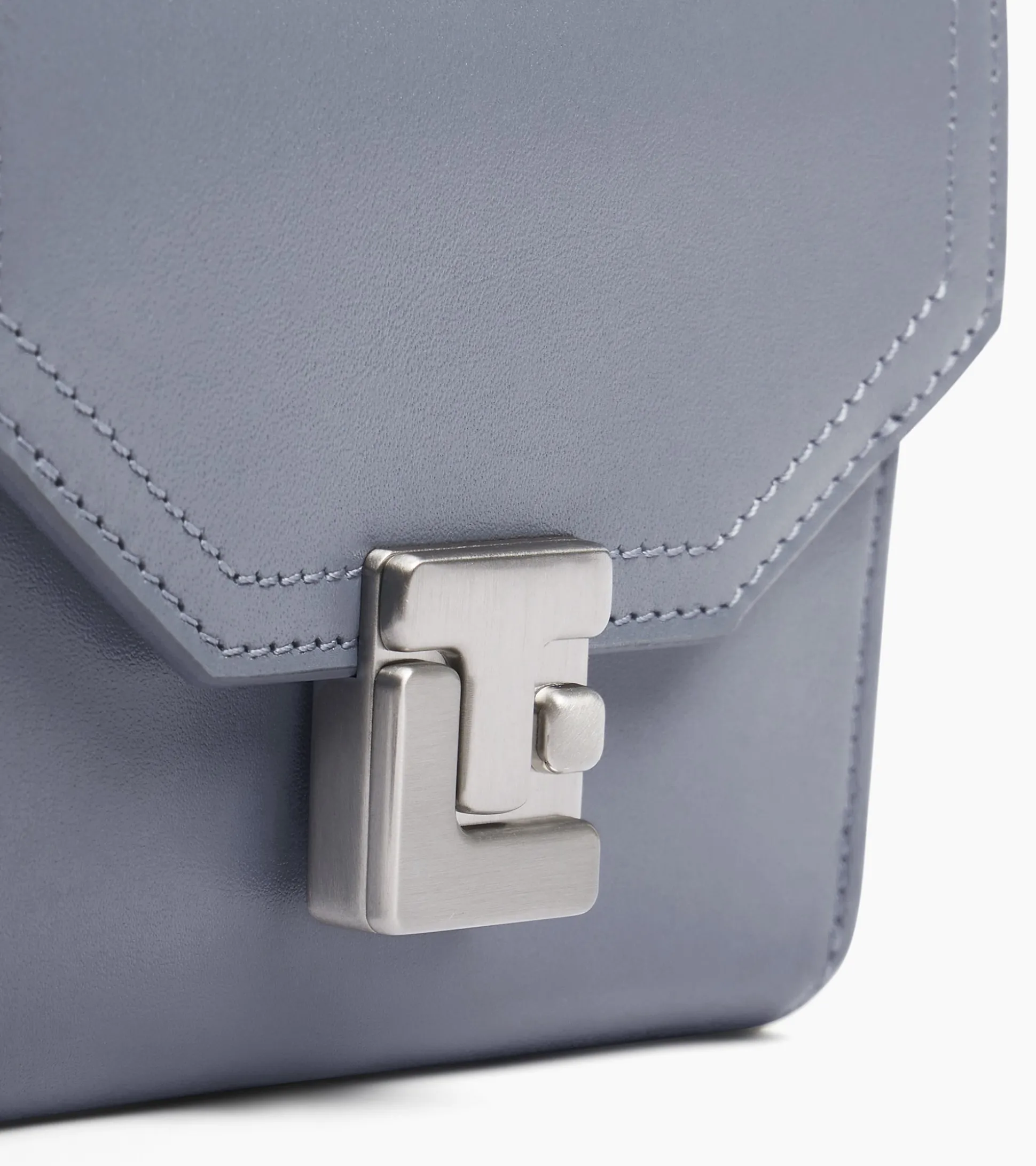 Portefeuille Rose en cuir lisse - BLEU ARGILE