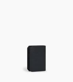 Portefeuille vertical 2 volets Gaston en cuir grain croisé - Black