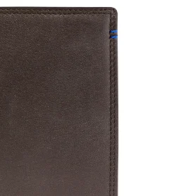 Portefeuille vertical moyen modèle zippé 2 volets Martin en cuir lisse - Coffee Brown