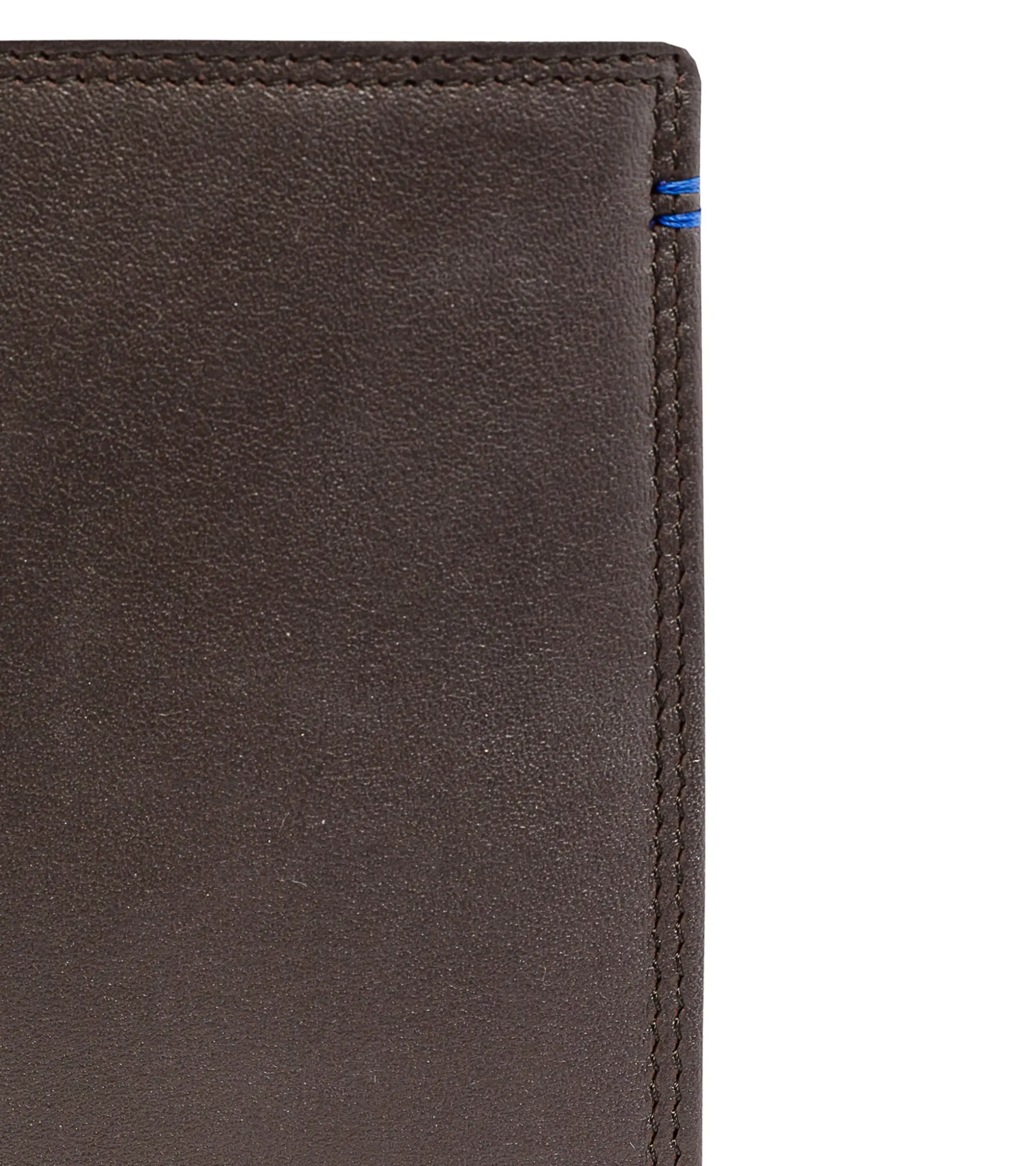 Portefeuille vertical moyen modèle zippé 2 volets Martin en cuir lisse - Coffee Brown