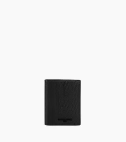 Portefeuille vertical zippé 2 volets Emile en cuir signature T - Black