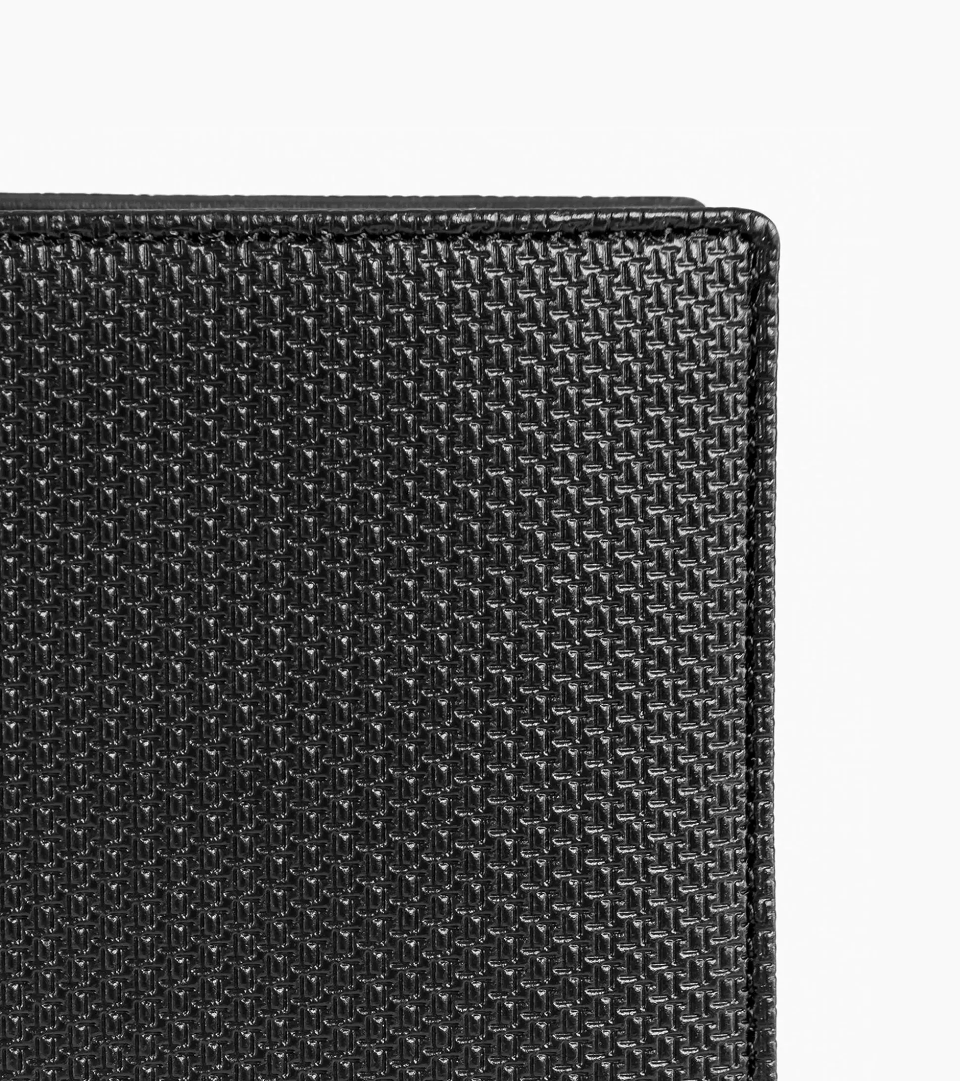 Portefeuille vertical zippé 2 volets Emile en cuir signature T - Black