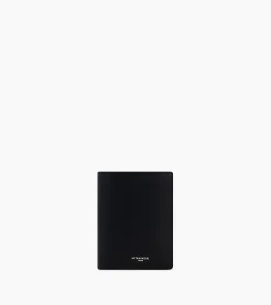 Portefeuille vertical zippé 2 volets Emile en cuir grainé - Black