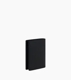 Portefeuille vertical zippé 2 volets Emile en cuir grainé - Black