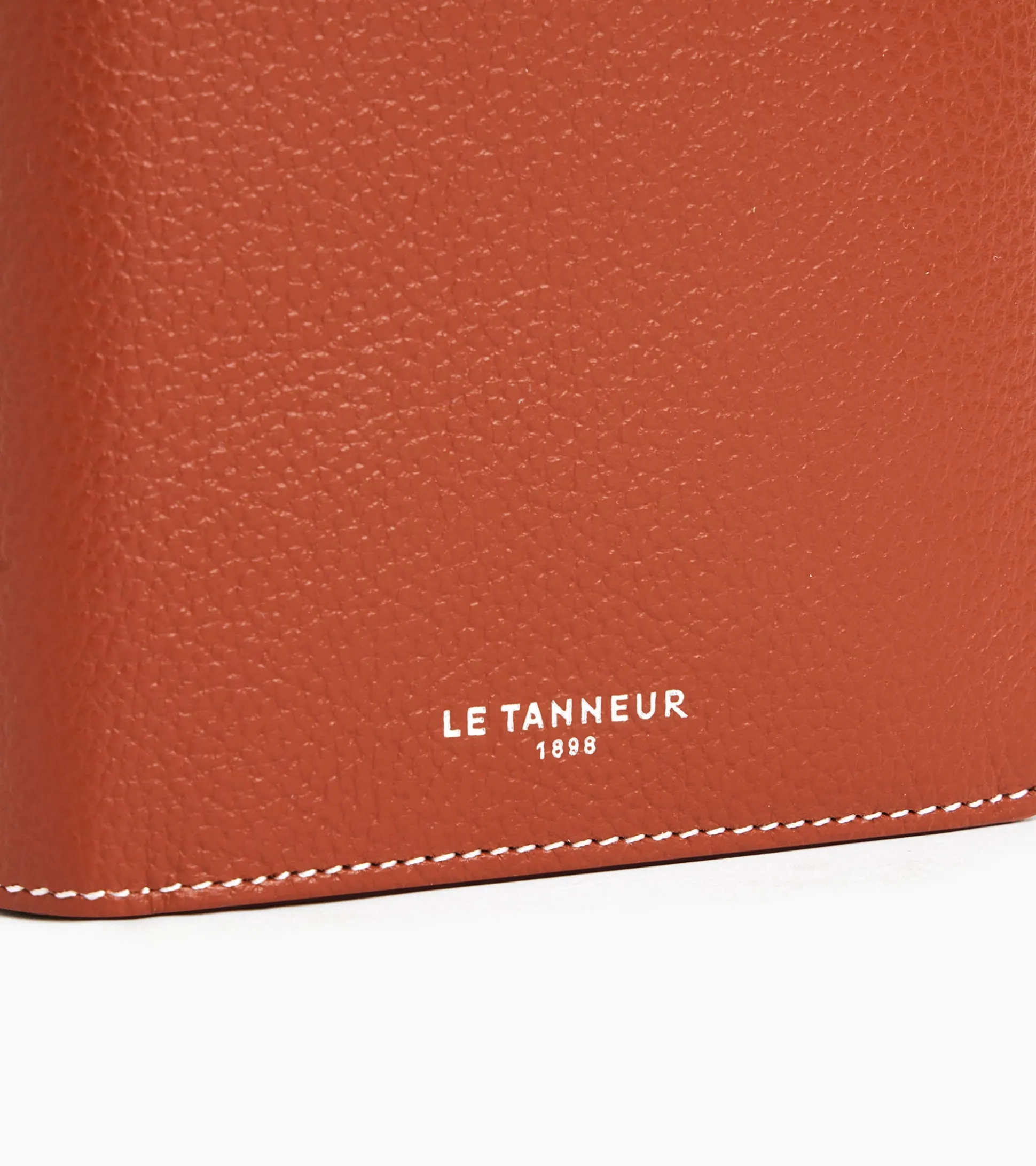 Portefeuille vertical zippé 2 volets Emile en cuir grainé - Mahogany Brown