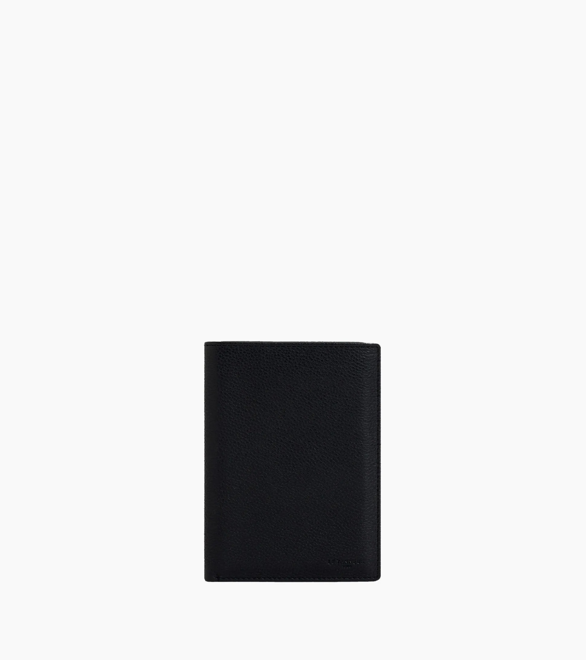 Portefeuille zippé Charles en cuir grainé - Black