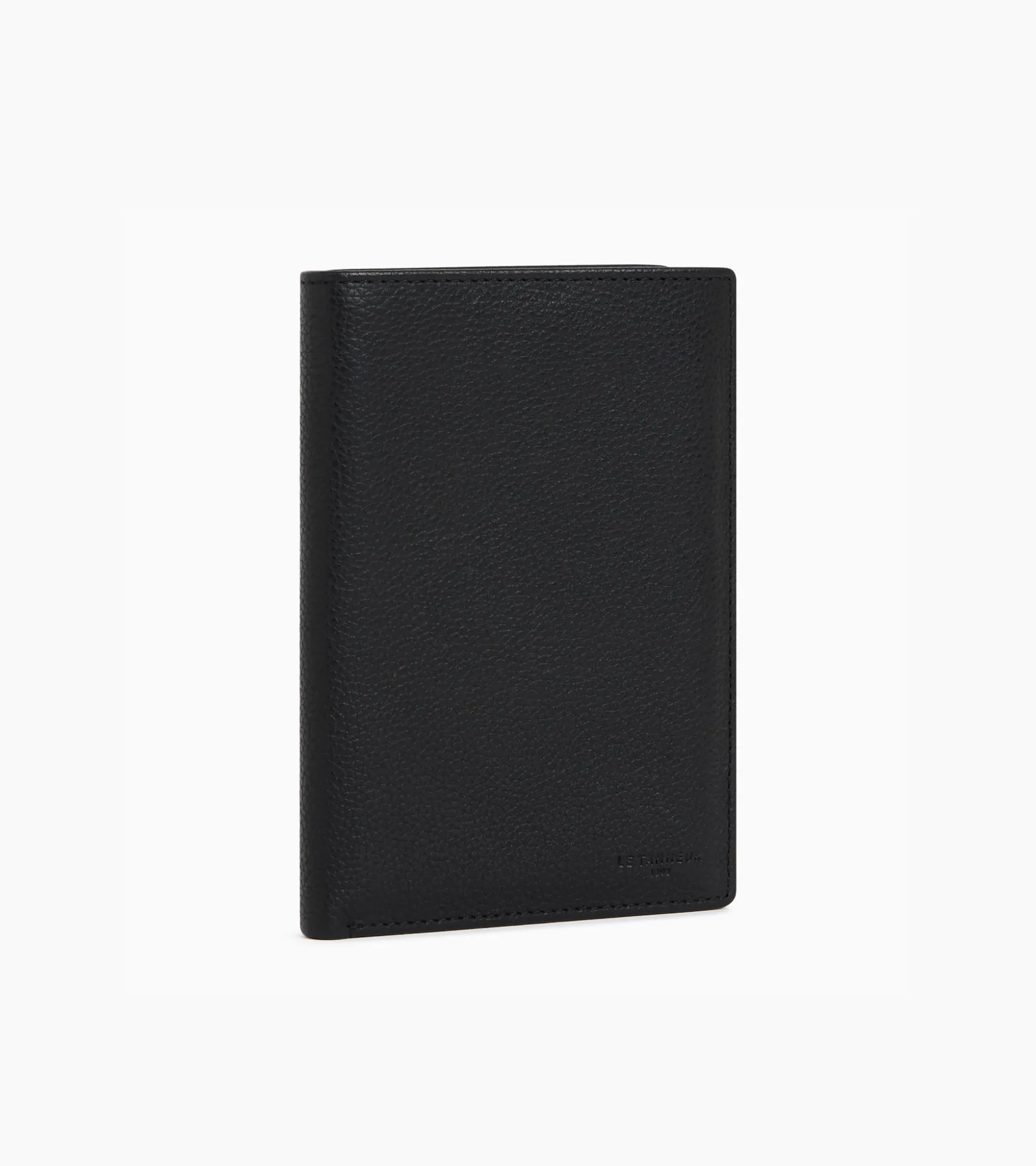 Portefeuille zippé Charles en cuir grainé - Black