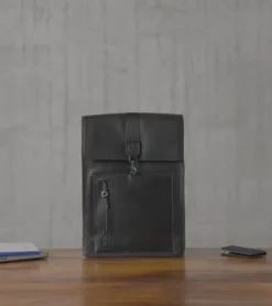 Sac à dos Alexis en cuir grainé - Black