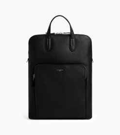 Sac à dos zippé business Sophie en cuir grainé - Black