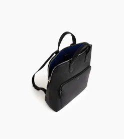 Sac à dos zippé business Sophie en cuir grainé - Black