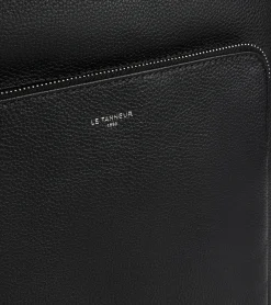 Sac à dos zippé business Sophie en cuir grainé - Black