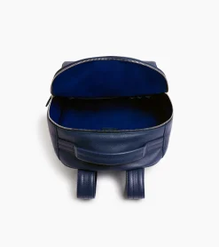Sac à dos zippé Charles en cuir grainé - Bleu crépuscule
