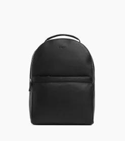 Sac à dos zippé Charles en cuir grainé - Black