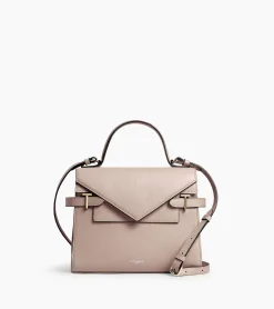 Sac à main double rabat moyen modèle Emilie en cuir grainé - GREGE 1