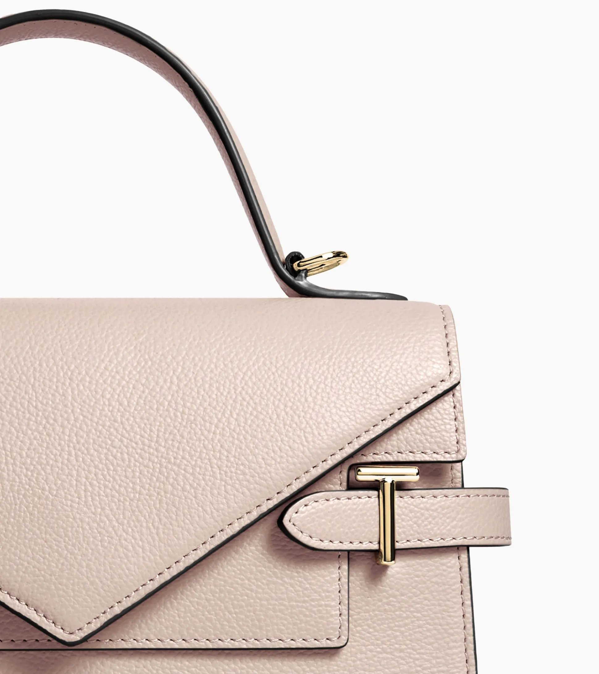 Sac à main double rabat moyen modèle Emilie en cuir grainé - GREGE 1