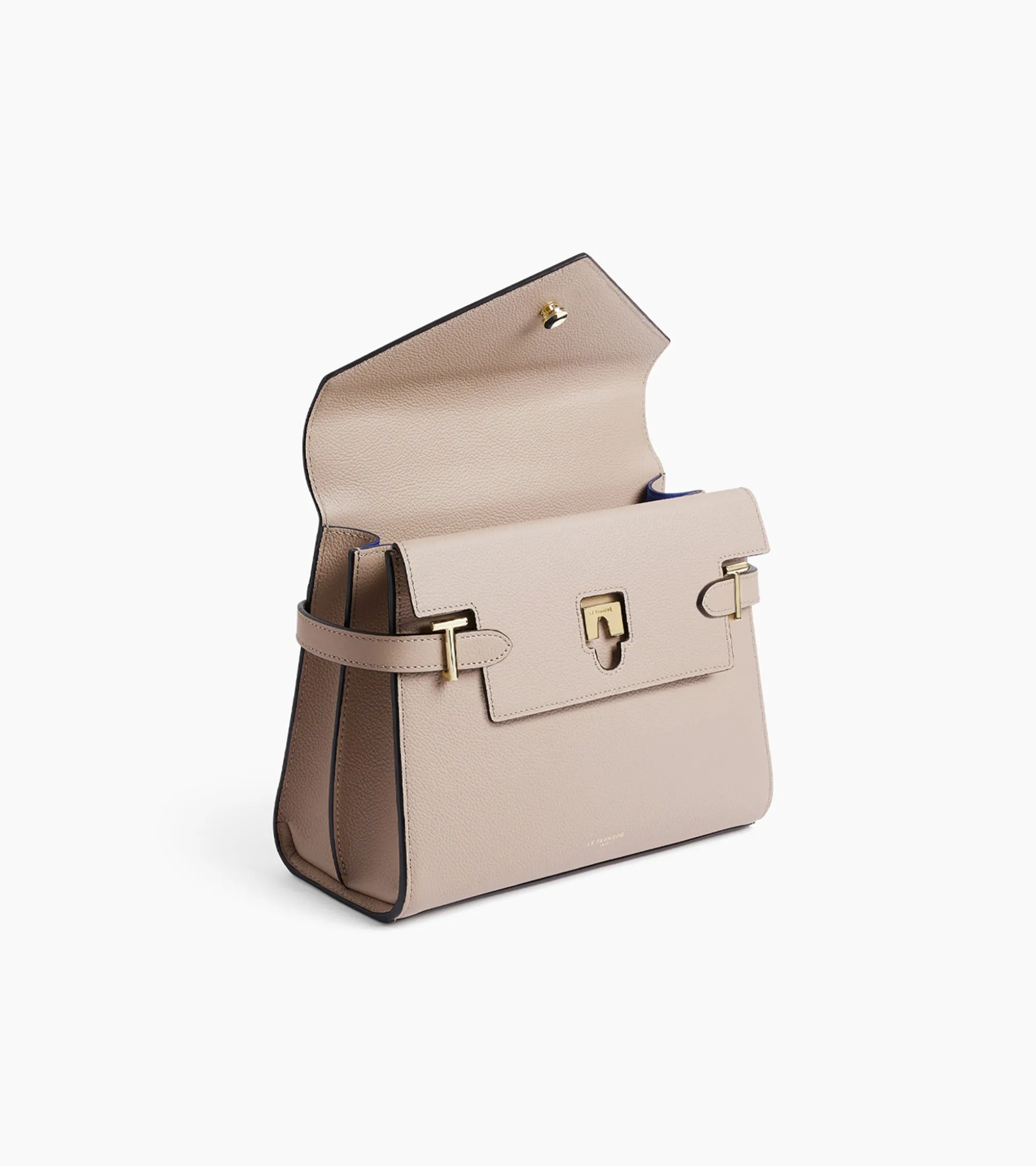 Sac à main double rabat moyen modèle Emilie en cuir grainé - GREGE 1